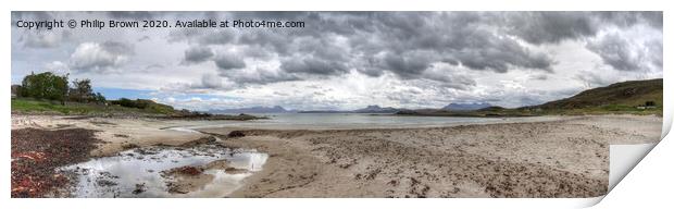 Mellon Udrigle Beach, Low shot looking towards Mountains Print by Philip Brown