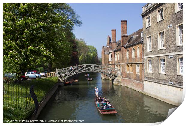 Punting in Cambridge,  Print by Philip Brown