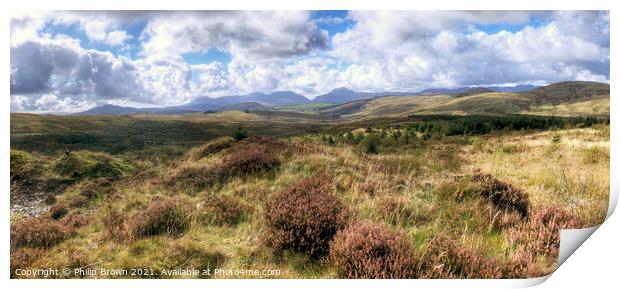 Looking Acroos to The Rhinogs Mountain Range, Nort Print by Philip Brown