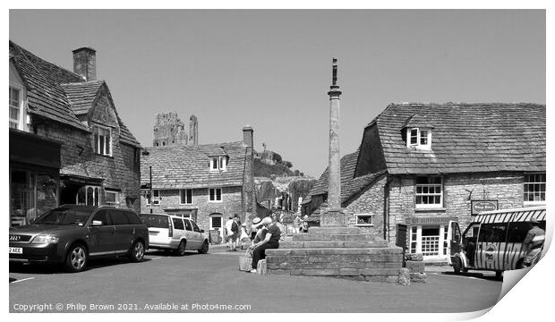 Corf Castle Village in Dorset, UK, Panorama Print by Philip Brown
