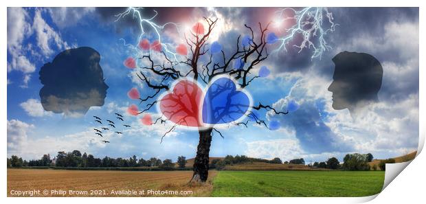 The Love Heart Tree - Panorama Print by Philip Brown
