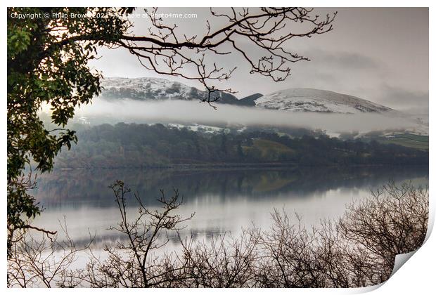 Misty Lake in The Lake District Print by Philip Brown