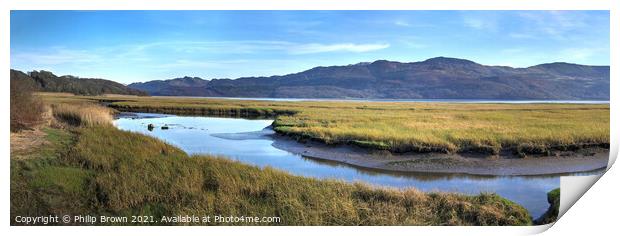 Barmouth Estuary at low Tied, Wales, UK - Panorama Print by Philip Brown
