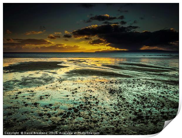 Sunset Over Spoon Isle Print by David Brookens