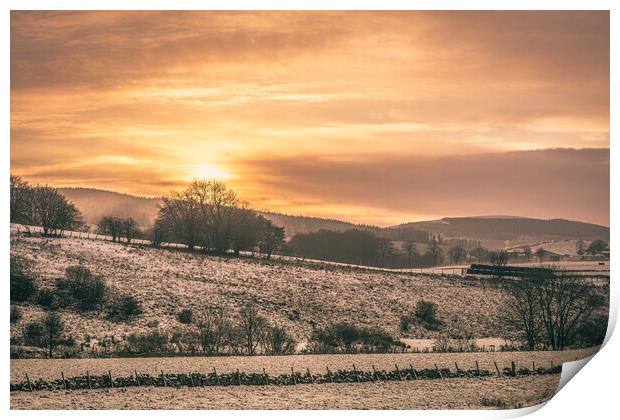 Sunset over South Lanarkshire Print by Duncan Loraine