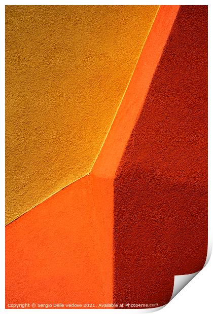 Edges of a colorful wall Print by Sergio Delle Vedove