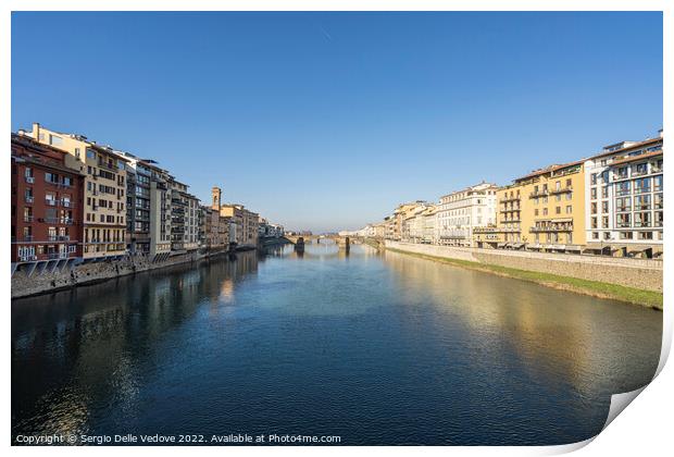 the Arno river in Florence, Italy Print by Sergio Delle Vedove