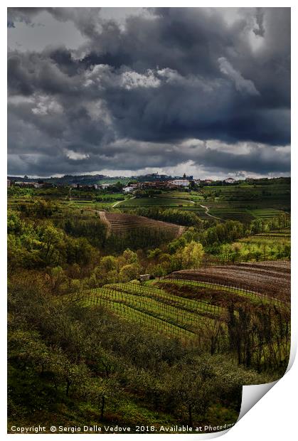 The thunderstorm over the hills Print by Sergio Delle Vedove