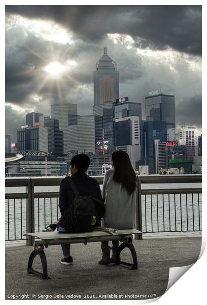 Hong Kong panorama Print by Sergio Delle Vedove