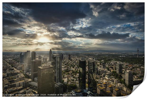 Aerial view of Frankfurt Print by Sergio Delle Vedove