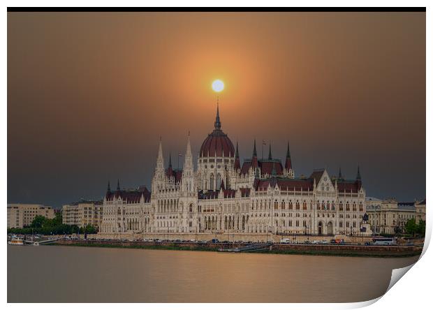 Budapest Sunset Print by Neil Mc Donald
