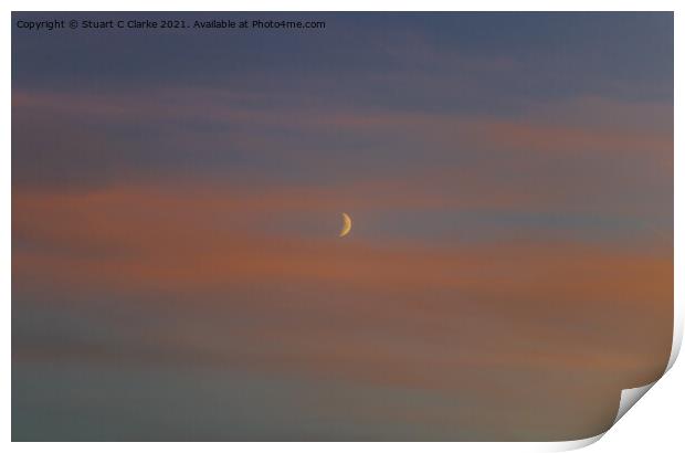 Sunset moon Print by Stuart C Clarke