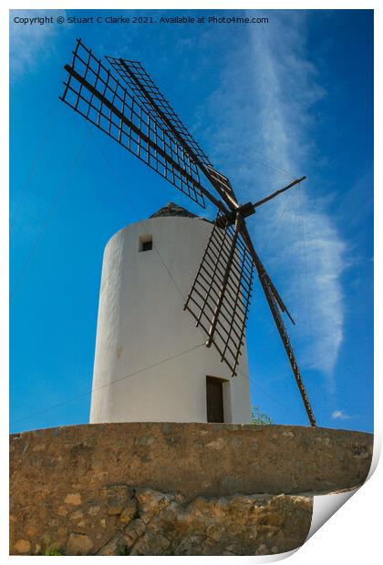 Windmill Print by Stuart C Clarke