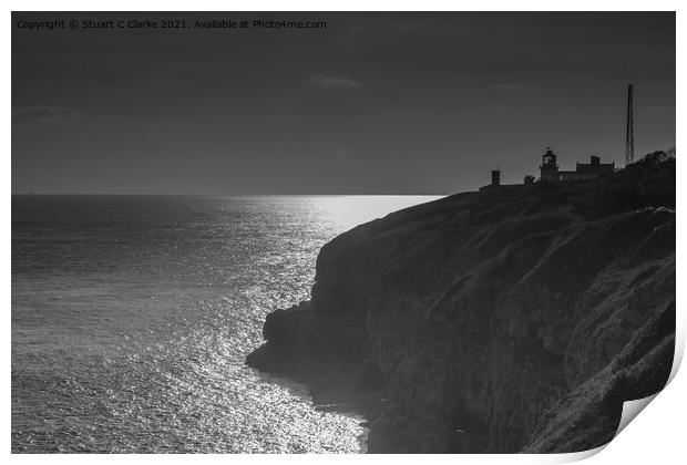 Anvil Point lighthouse Print by Stuart C Clarke