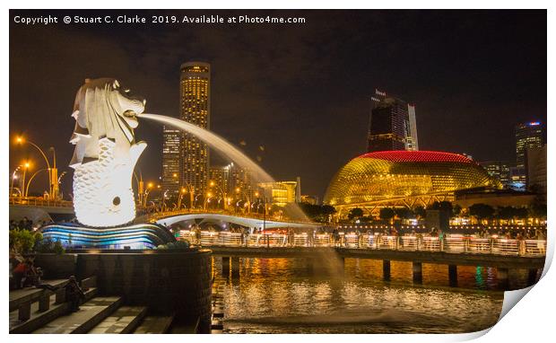 Merlion Print by Stuart C Clarke