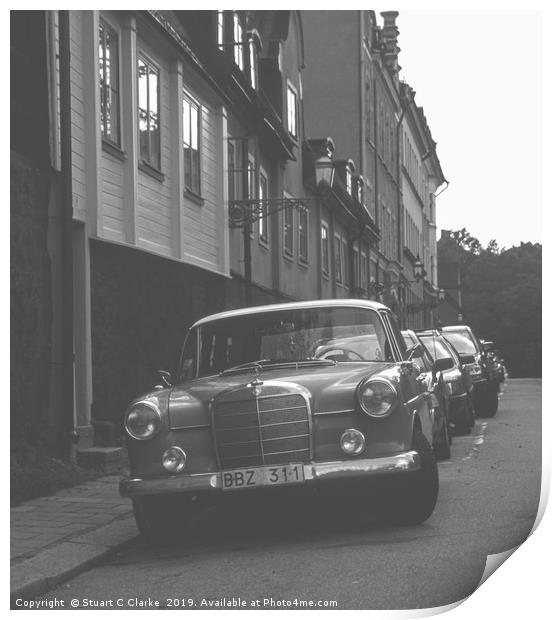 Mercedes-Benz 200 classic car Print by Stuart C Clarke