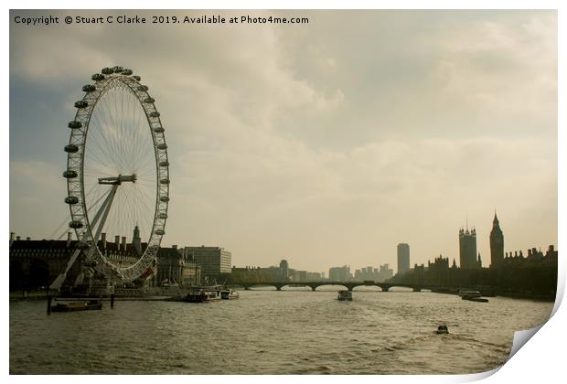 London Eye Print by Stuart C Clarke
