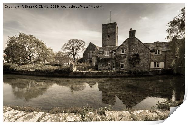 Mill Pond, Swanage Print by Stuart C Clarke