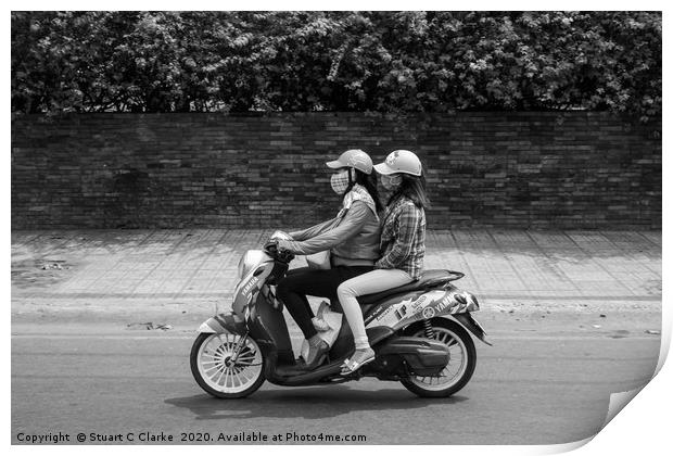 Ho Chi Minh City moped Print by Stuart C Clarke