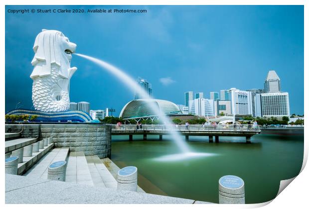 Merlion Park Print by Stuart C Clarke