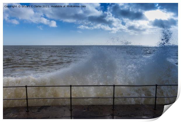 High tide wave Print by Stuart C Clarke