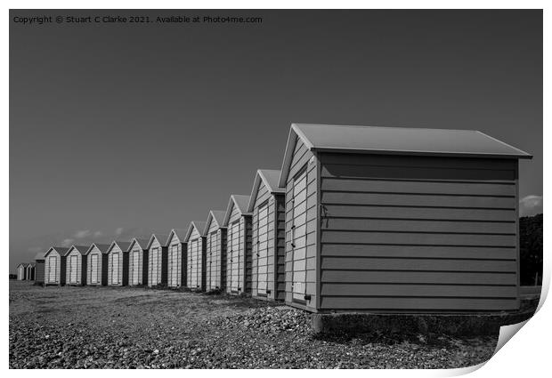 Beach huts Print by Stuart C Clarke