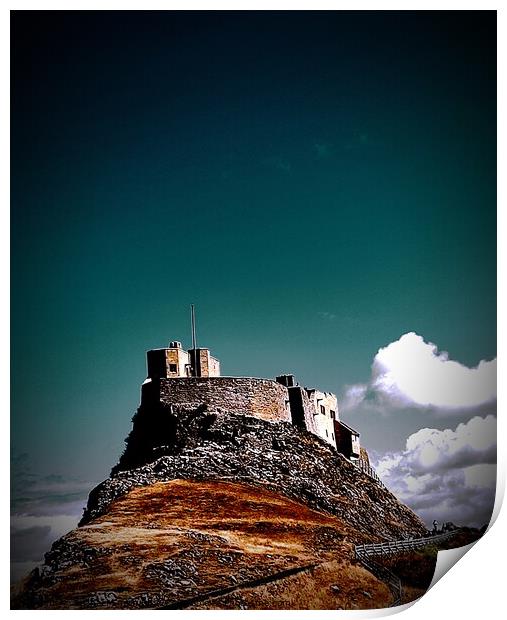 Lindisfarne castle Print by Rachael Smith
