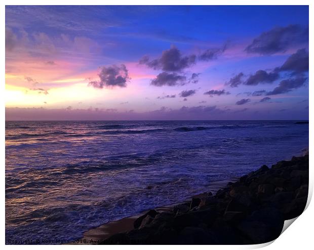 Sri Lanka Coast Line at Dusk Print by Ross Malin