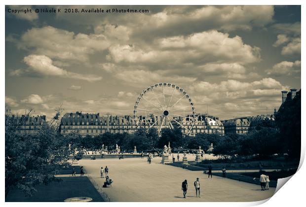 Tuileries Garden Jardin des Tuileries Print by NKH10 Photography