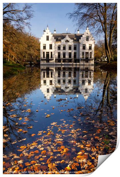 Castle Staverden in autumn mood Print by John Stuij