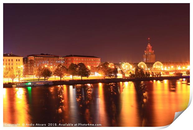 View from river Daugava to Riga Central Market Print by Andis Atvars