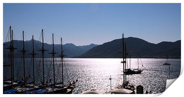 Sailboats in Marmaris Turkey Print by Lisa Shotton