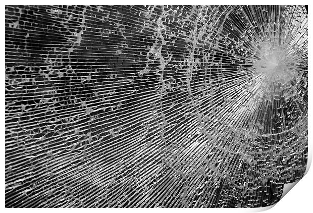 Broken glass window Print by Lisa Shotton