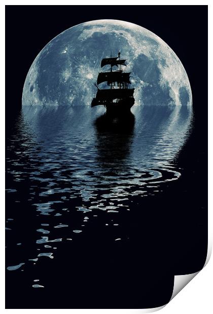 Pirate Moon Print by DarkSide Imaging