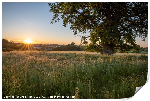 Sunset over North Petherton Print by Jeff Talbot