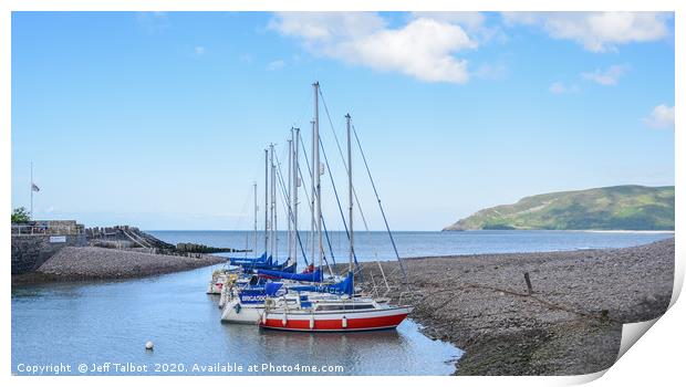 Boats At Porlock Harbour Print by Jeff Talbot