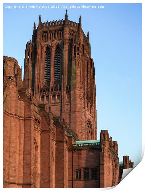 Liverpool Anglican Cathedral Print by Simon Martinez