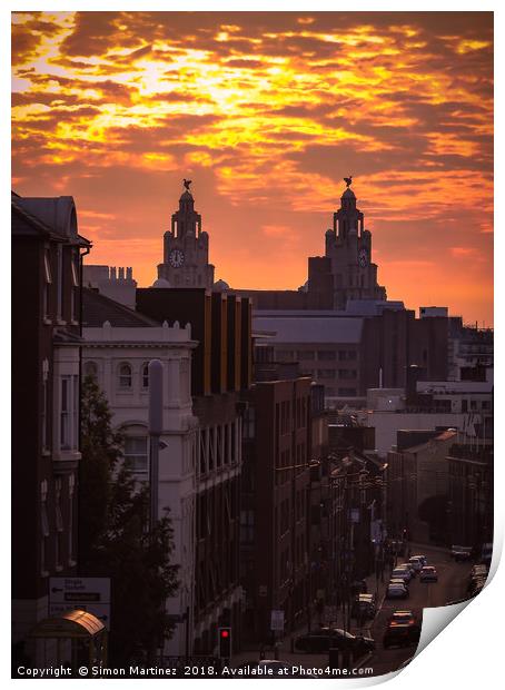 A Liverpool Sunset Print by Simon Martinez