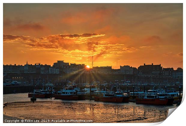 Sunset Ramsgate Harbour Print by Robin Lee