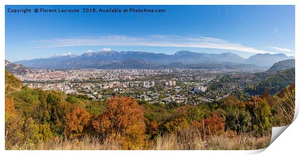 Grenoble Panorama looking to the east Print by Florent Lacroute