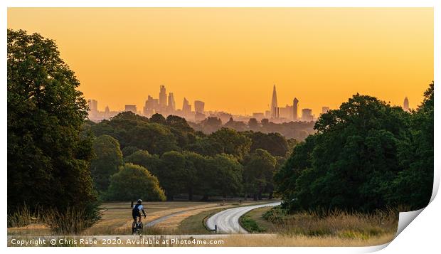 London skyline golden hour Print by Chris Rabe
