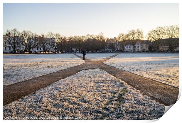 Richmond green on frosty morning Print by Chris Rabe