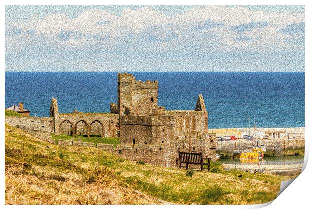 Peel Castle, Isle of Man with Oil Painting FIlter Print by Paul Smith
