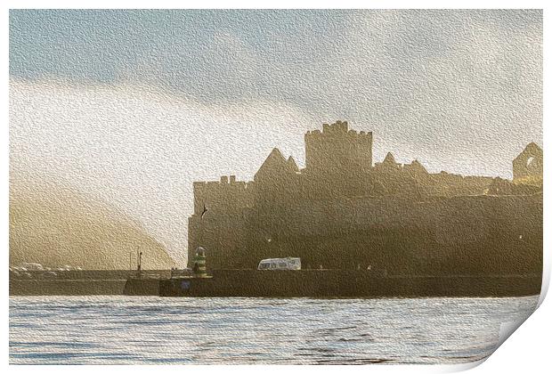 Peel Castle, Isle of Man with Oil Painting Filter Print by Paul Smith
