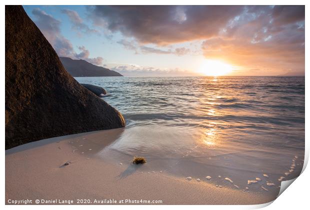 Sunset in paradise, Seychelles Print by Daniel Lange