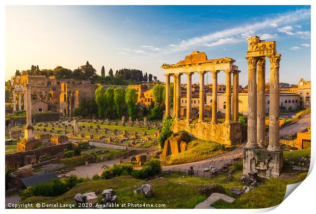 The Forum Romanum at sunrise Print by Daniel Lange