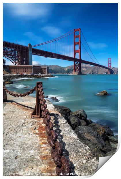 Golden Gate Bridge & Chains Print by Paul Sutton
