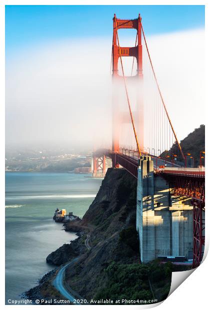 Golden Gate Bridge & Low Cloud Print by Paul Sutton