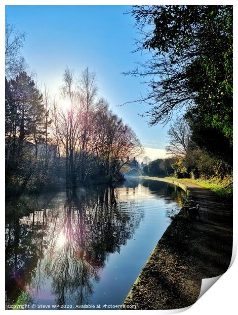 Stourbridge Canal in Winter Print by Steve WP