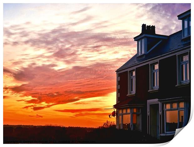 The house on the hill Print by George de Putron